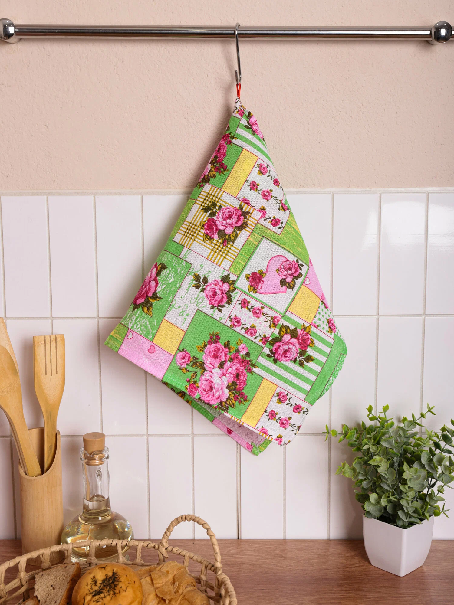 Набор полотенец текстиль без границ, вафельная ткань, 100% хлопок, 3 шт — изображение 5