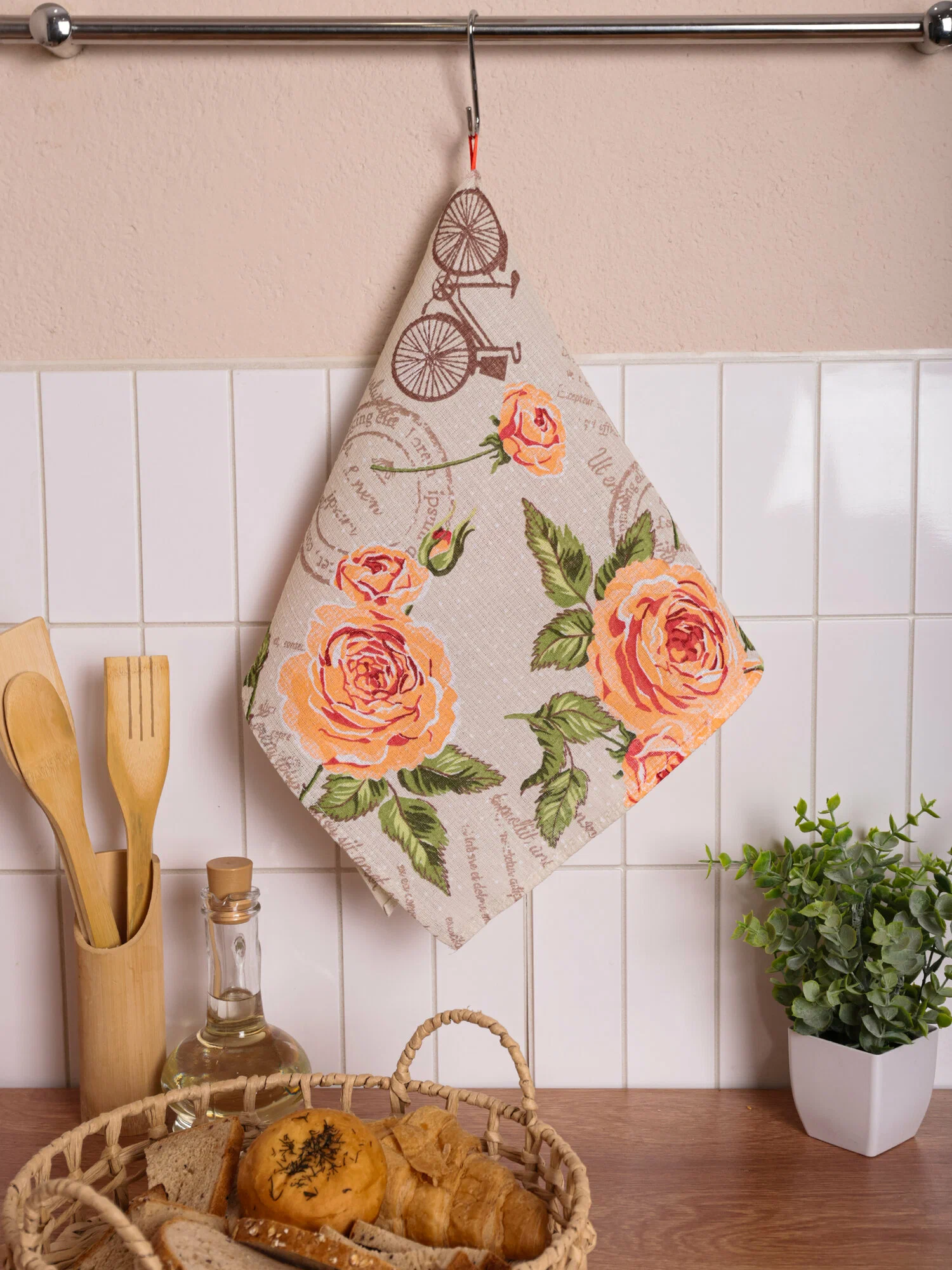 Набор полотенец текстиль без границ, вафельная ткань, 100% хлопок, 3 шт — изображение 4