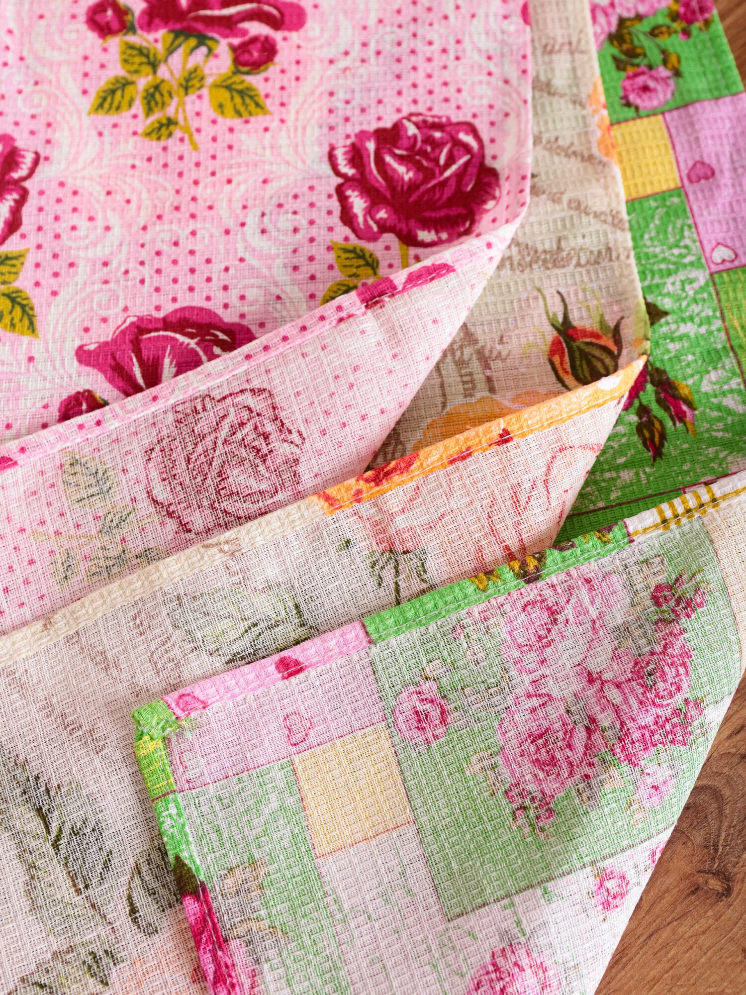 Набор полотенец текстиль без границ, вафельная ткань, 100% хлопок, 3 шт