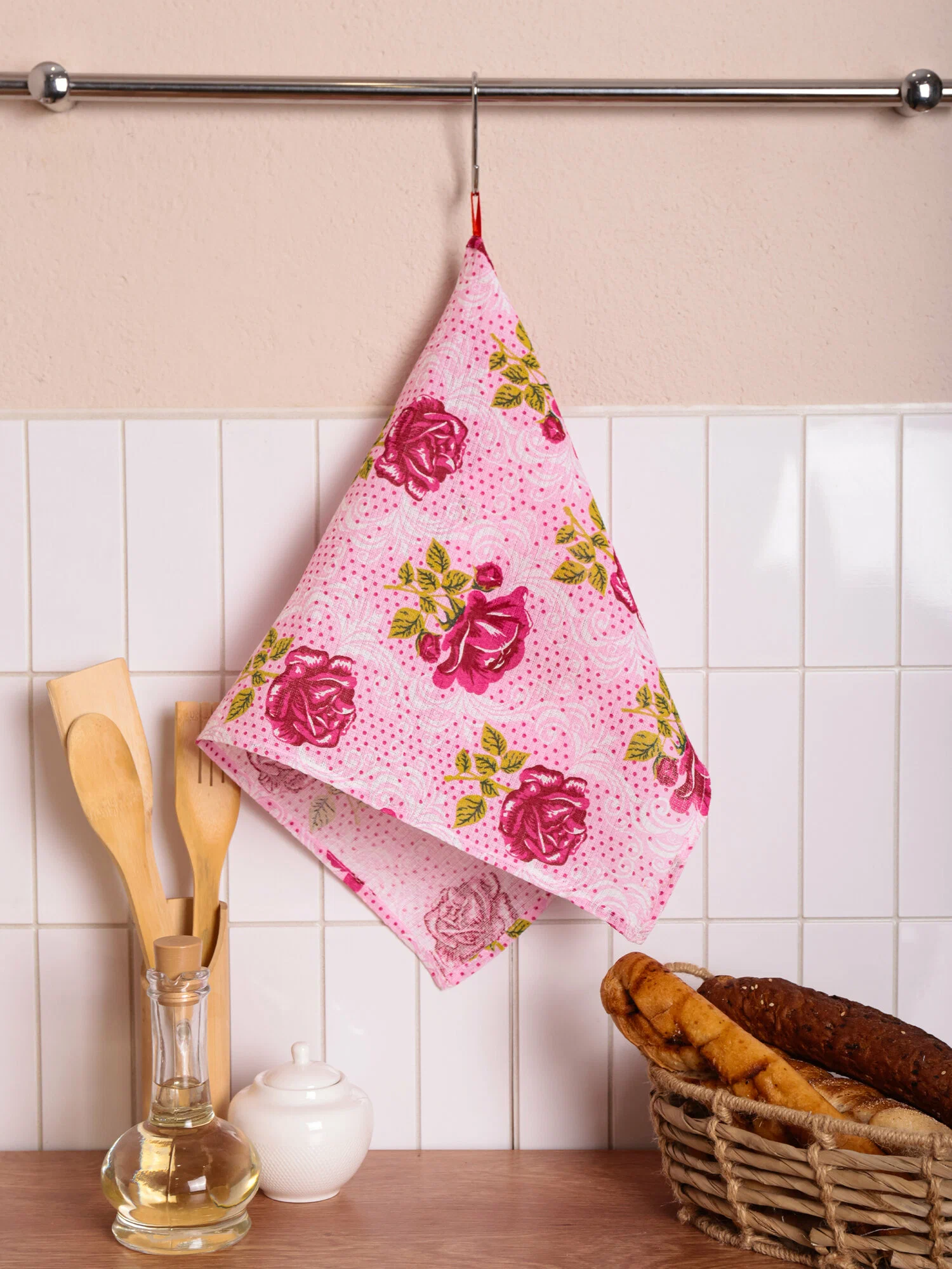 Набор полотенец текстиль без границ, вафельная ткань, 100% хлопок, 3 шт — изображение 6